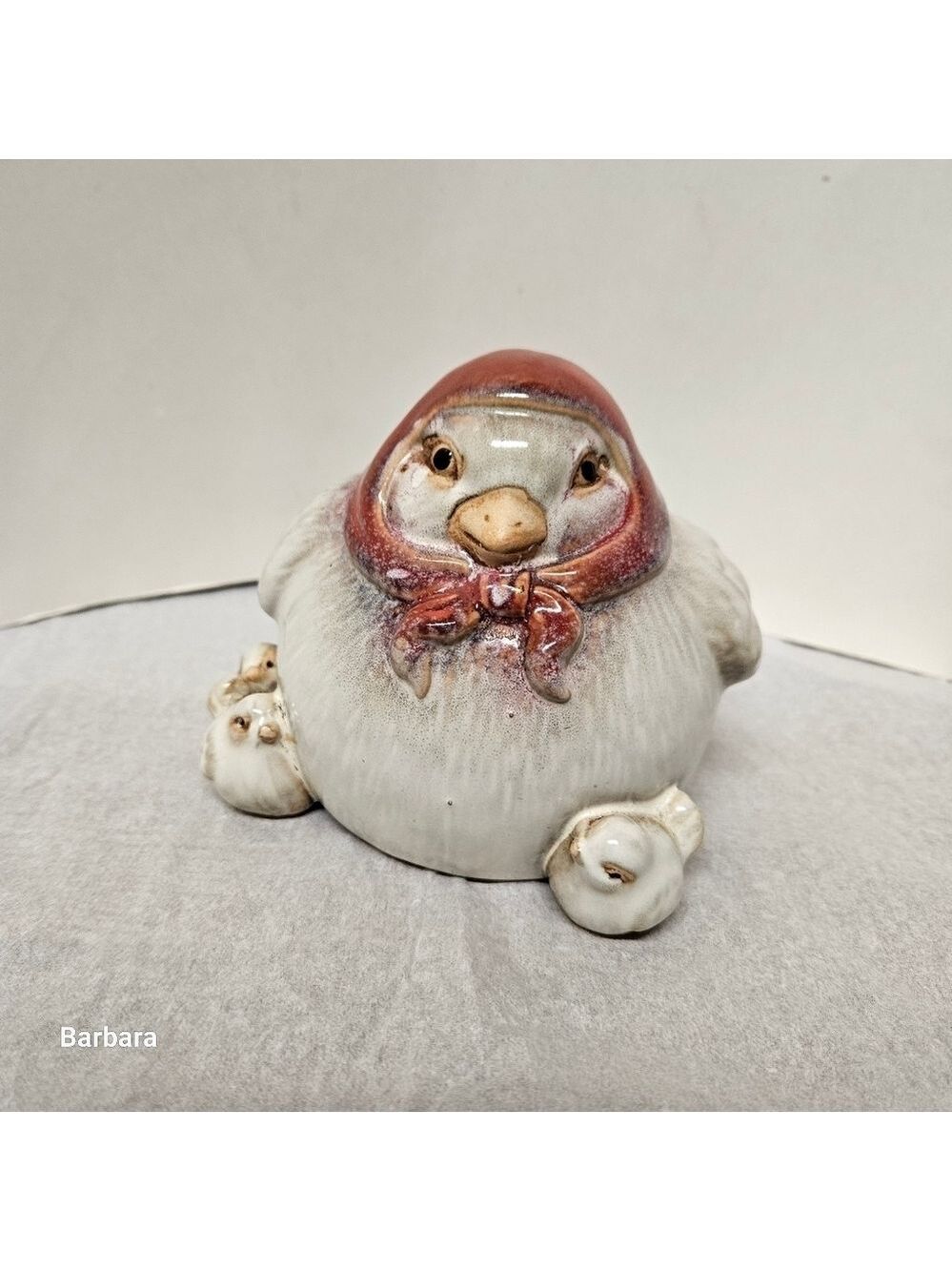 Vintage Glazed Ceramic Hen Pigeon Family